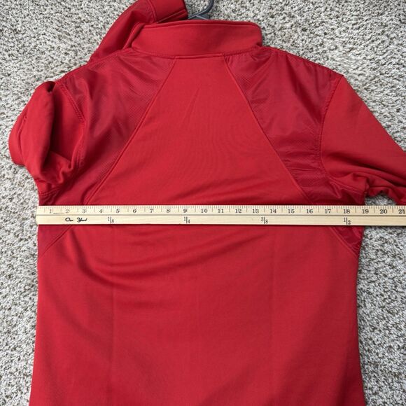 Under Armour Command Sweatshirt Womens Small Red 1/4 Zip Pullover Cowl Neck New - Picture 12 of 14